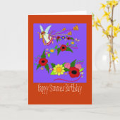 Happy Summer Birthday Ukrainische Volkskunst Karte (Gelbe Blume)