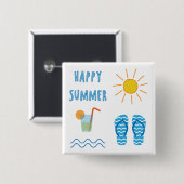 Happy Summer Button (Vorne & Hinten)