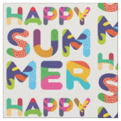 Happy Summer Colorful Text Stoff (Nahaufnahme)