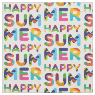 Happy Summer Colorful Text Stoff
