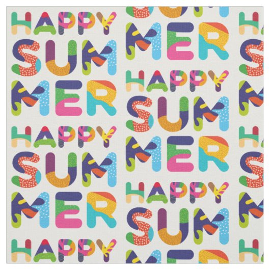 Happy Summer Colorful Text Stoff (Muster)