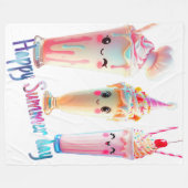 Happy Summer Day Fleecedecke (Vorderseite (Horizontal))