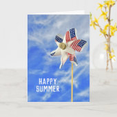 Happy Summer Flag Pinwheel Karte (Gelbe Blume)