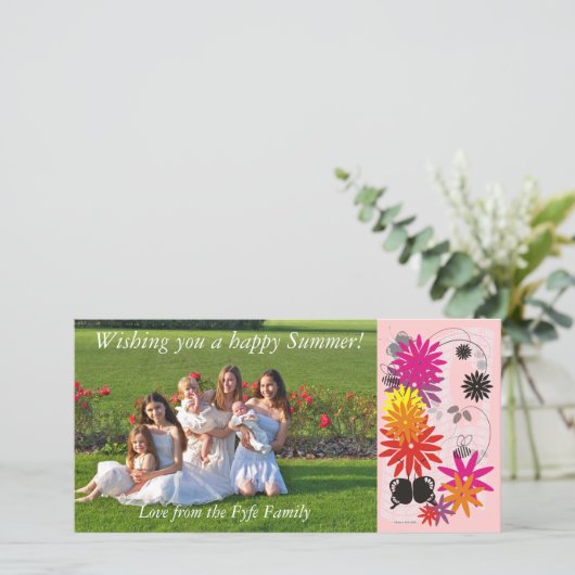 Happy Summer Foto Card (Stehend Vorderseite)