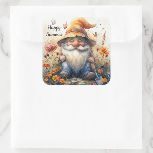Happy Summer Gnome Sticker (Tasche)