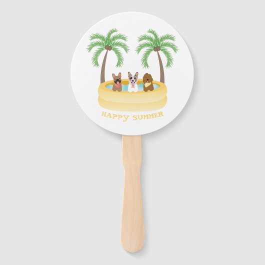 Happy Summer Hogs Schwimmbad Fächer (Rückseite)