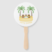 Happy Summer Hogs Schwimmbad Fächer (Vorderseite)