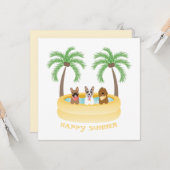 Happy Summer Hogs Schwimmbad Karte (Vorderseite/Rückseite Beispiel)