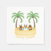 Happy Summer Hogs Schwimmbad Serviette (Vorderseite)