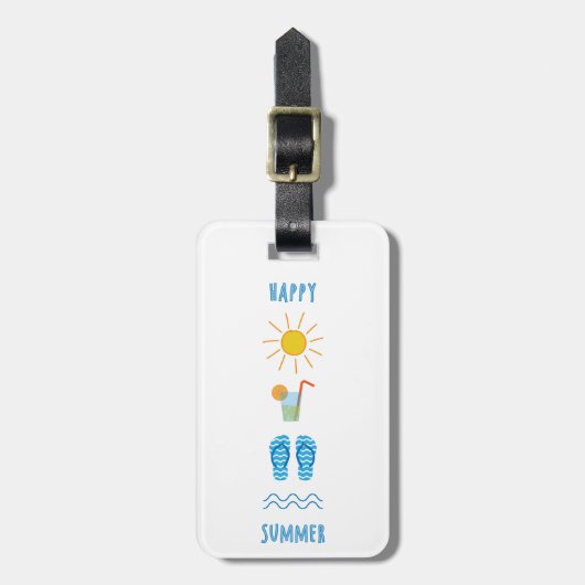 Happy Summer Luggage Tag Gepäckanhänger (Vorderseite vertikal)