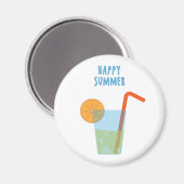 Happy Summer Magnet mit einem Cocktail (Vorderseite/Rückseite)