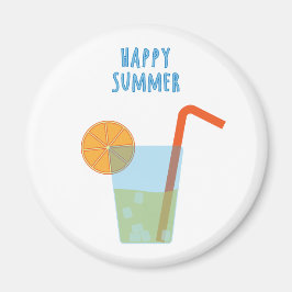 Happy Summer Magnet mit einem Cocktail