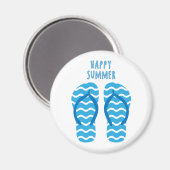 Happy Summer Magnet mit Flip Flops (Vorderseite/Rückseite)