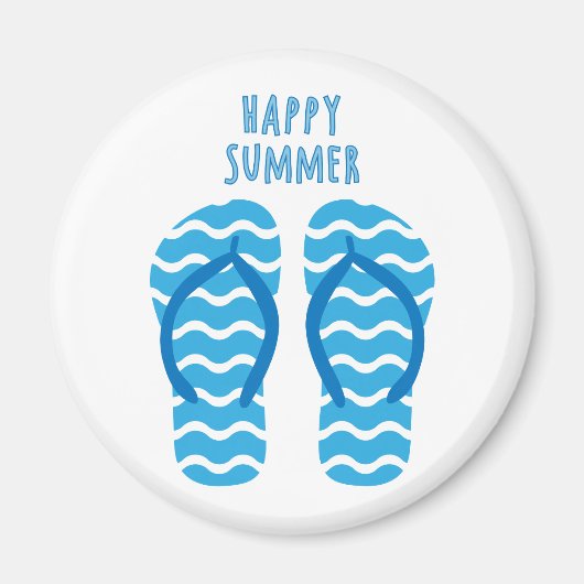 Happy Summer Magnet mit Flip Flops (Vorne)
