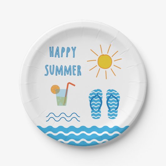 Happy Summer Paper Plate Pappteller (Vorderseite)
