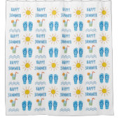 Happy Summer Pattern Duschvorhang (Vorderseite)