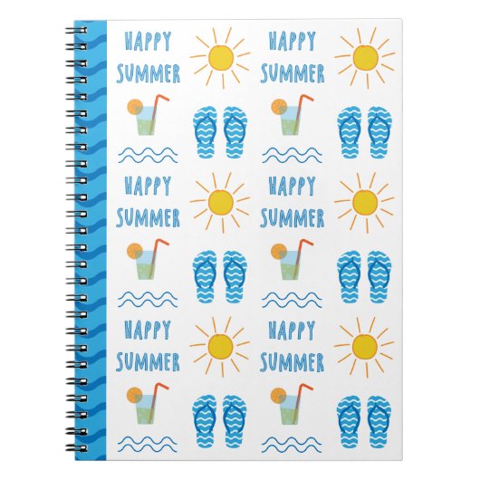 Happy Summer Pattern Foto Notebook Notizblock (Vorderseite)