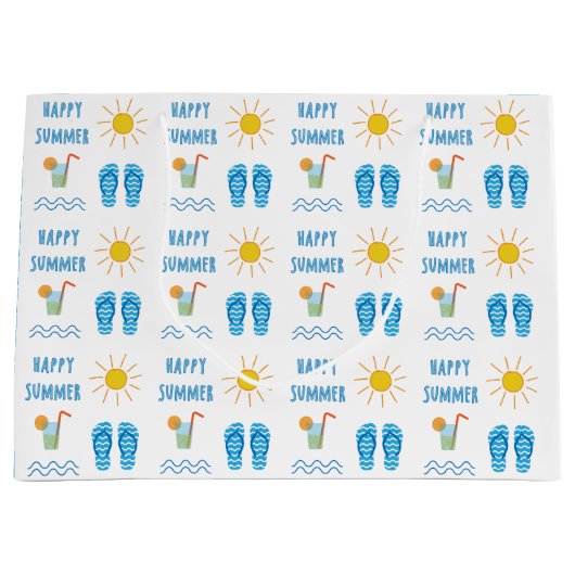 Happy Summer Pattern Große Geschenktasche Geschenktüte (Vorderseite)