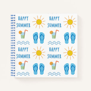 Happy Summer Pattern Notebook Notizblock