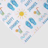 Happy Summer Pattern Tissue Seidenpapier (Ausschnitt)