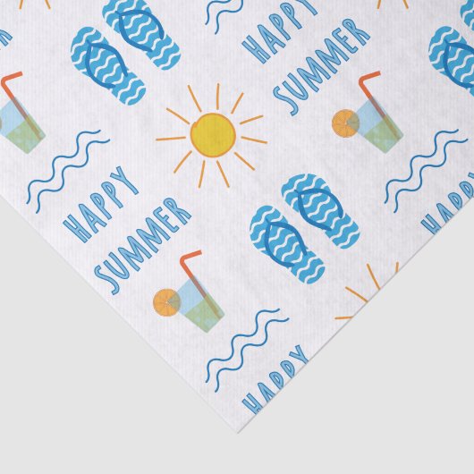 Happy Summer Pattern Tissue Seidenpapier (Ausschnitt)