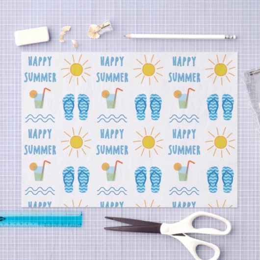 Happy Summer Pattern Tissue Seidenpapier (Handwerk)