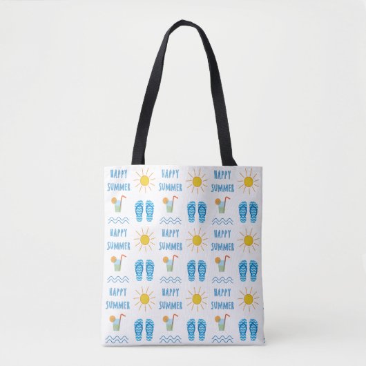 Happy Summer Pattern Tote Bag Tasche (Vorderseite)