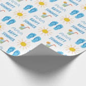 Happy Summer Pattern Wrapping Paper Geschenkpapier (Ecke)