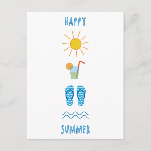 Happy Summer Postcard Postkarte (Vorderseite)