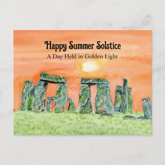 Happy Summer Solstice Stonehenge Postkarte (Vorderseite)