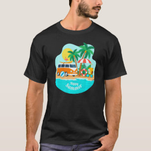 Happy Summer Sun Beach Blue Sea Trees erfrischend T-Shirt