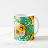 Happy Summer Sunflower Muster Kaffeetasse (VorderseiteRechts)