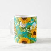 Happy Summer Sunflower Muster Kaffeetasse (Vorderseite Links)
