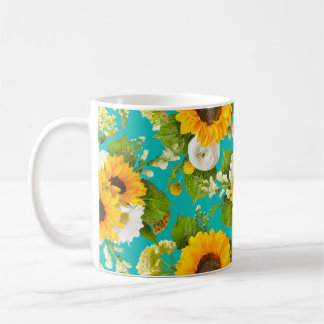 Happy Summer Sunflower Muster Kaffeetasse