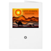 Happy Summer Vacation Card Camels bei Sonnenunterg (Hinten)