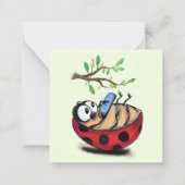 Happy Summer Vacation - Happy Ladybug mit Telefon Mitteilungskarte (Rückseite)