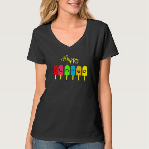 Happy Summer Vacation Ice Creme Popsicle Ice Lolly T-Shirt