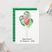 Happy Summer Watermelon Balloons Gruß Karte (Vorderseite/Rückseite Beispiel)
