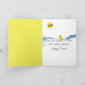 Happy Summer Yellow Duck in Sonnenbrille Karte (Innenseite)