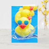 Happy Summer Yellow Duck in Sonnenbrille Karte (Gelbe Blume)