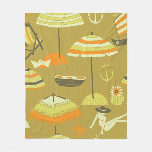 Happy Summertime Seamless Pattern Fleecedecke (Vorderseite)