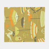 Happy Summertime Seamless Pattern Fleecedecke (Vorderseite (Horizontal))