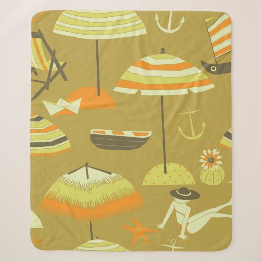 Happy Summertime Seamless Pattern Sherpadecke (Vorderseite)
