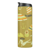 Happy Summertime Seamless Pattern Thermosbecher (Nach rechts gedreht)