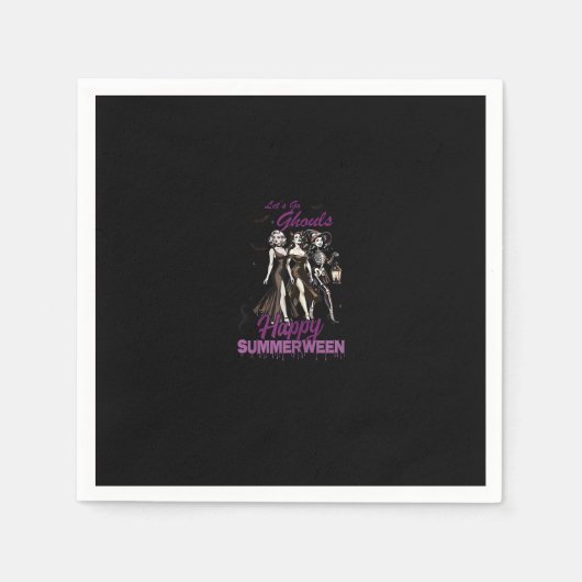 Happy Summerween Ghoul Girl Squad Serviette (Vorderseite)