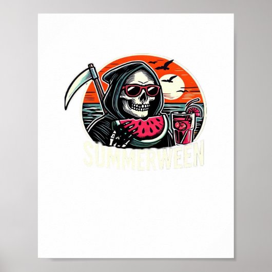 Happy Summerween Grim Sensenmann Watermelon Summer Poster (Vorne)