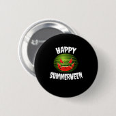 Happy Summerween Retro Watermelon Kürbislaterne Button (Vorne & Hinten)
