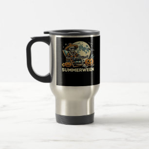 Happy Summerween Skeleton Drink SommerHalloween F Reisebecher