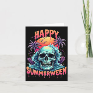 Happy Summerween Skeleton Summer Watermelon Jack-o Karte