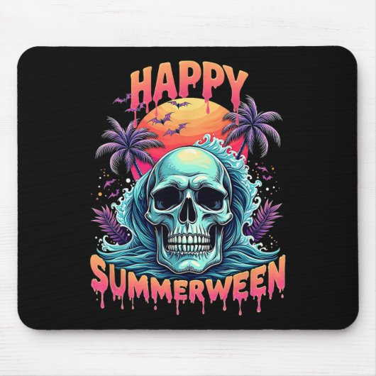 Happy Summerween Skeleton Summer Watermelon Jack-o Mousepad (Vorne)